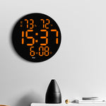 LinkMejor 10 Inch Digital Wall Clock With Remote Controller / Dual Alarm Clock / Calendar / Temperature / Humidity / Count Down for Home and Office