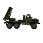 LinkMejor B36-2 1/16 2.4G 6WD RTR Rc Car Hail Rocket Launcher BM-21 Military Truck Rock Crawler Vehicle Models Toy Proportional Control