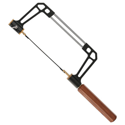 LinkMejor Coping Saw Adjustable Saw Bow U Type Saw Round/Hexagonal Rosewood handle Aluminum Alloy Frame Curve Saw with 15T 18T 24T High Speed ​​Steel Saw Blades