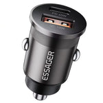 LinkMejor ES-CC15 45W 2-Port USB PD Car Charger Adapter USB-A+USB-C PD3.0 QC3.0 Support AFC FCP iP2.4A Fast Charging for iPhone 16 16 Pro 15 14 13 Pro Max for Huawei Pura X for Xiaomi 15pro for Samsung Galaxy S25 Ultra