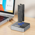 Blueendless SD08 Dual-Bay M.2 NVME SSD Clone M.2 NVme SSD Reader 20Gbps USB3.2 Type-C Offline Clone Duplicator NVme PCIE Enclosure