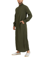LinkMejor Mens Robes Saudi Style Thobe Dishdash Jubba Arab Robe Islamic Clothing Long Maxi Dress Tops