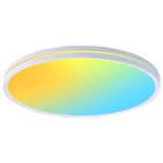 Elfeland 48W RGB Ceiling Light Remote Control with 16 Million Colors Dimmable Multiple Scene Modes LED Flush Mount Ceiling Lamp