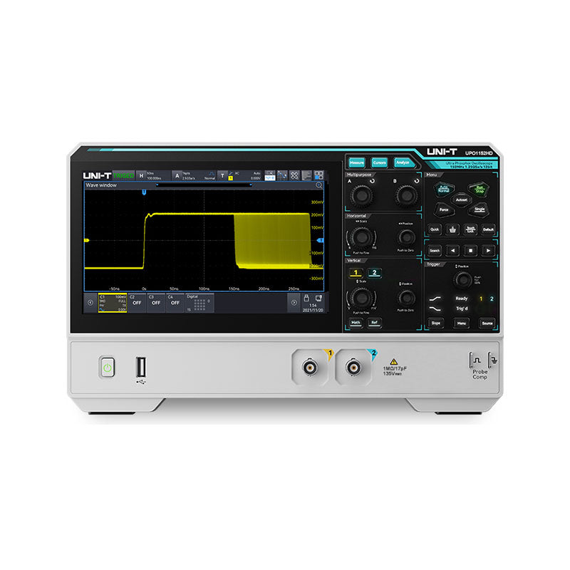LinkMejor UPO1152HD UPO1154HD Oscilloscope 2/4 Channels 150MHz Bandwidth 12-bit ADC 1.25GSa/s Sampling Rate Large Storage Depth High-Definition Touch Screen
