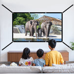 100/120 Inch V Buckle Extension Portable Projector Screen 16:9 4K Compatible 160° Wide Viewing Angle HD Outdoor Indoor Easy Setup Washable Projection Screen for Home Theater Backyard