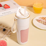 LinkMejor Mini Electric Fresh Juicer 10 Blades Powerful Crushed Ice Wireless Portable Blender Juice Extractor Bottle Smoothie Mixer