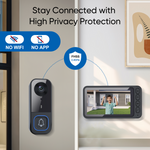 Smart Wireless Video Doorbell Camera Full HD Infrared Night Vision Two-Way Audio 150m Range Household Video Doorbell with 4.5 Inch LCD Color Screen for Home Security