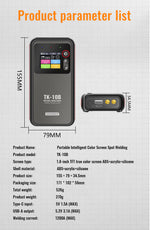 TK-10B 2in1 Portable Intelligent Double pulse Spot Welder 1.8inch LCD Screen 5000mAh Battery Fast charging charging treasure High Precision Welding Nickel/iron/steel sheet.etc