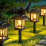 Elfeland 2Pcs/4Pcs Solar Pathway Light Auto Operation Waterproof IPX4 Long Duration Efficient Solar Panel Charging for Outdoor Garden Landscape Lighting