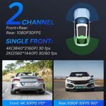 LinkMejor M60 Dash Camera Front Rear Dual Lens 4K Ultra Clear Night Shooting DVR Driving 360° Panoramic Shooting Car Driving Recorder