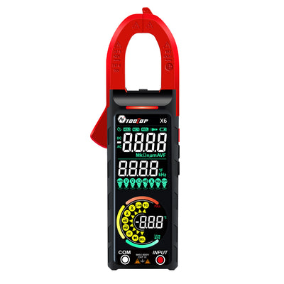 AV TOOLTOP X6 Digital Clamp Meter 400A High Precision AC/DC Current Measure with Live Wire Recognition NCV Induction Detection Dual VA Color Screen