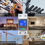 WiFi Smart Circuit Breaker 63A 230V 6kA Overcurrent Leakage Protection Bidirectional Metering Backlit Display