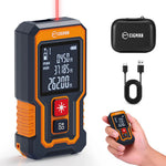 EU Direct CIGMAN CD-80T Laser Tape Measure 262 ft Range ±1/16 in Accuracy Compact Design USB-C Rechargeable Backlit LCD Display Six Measurement Modes IP54 Dustproof