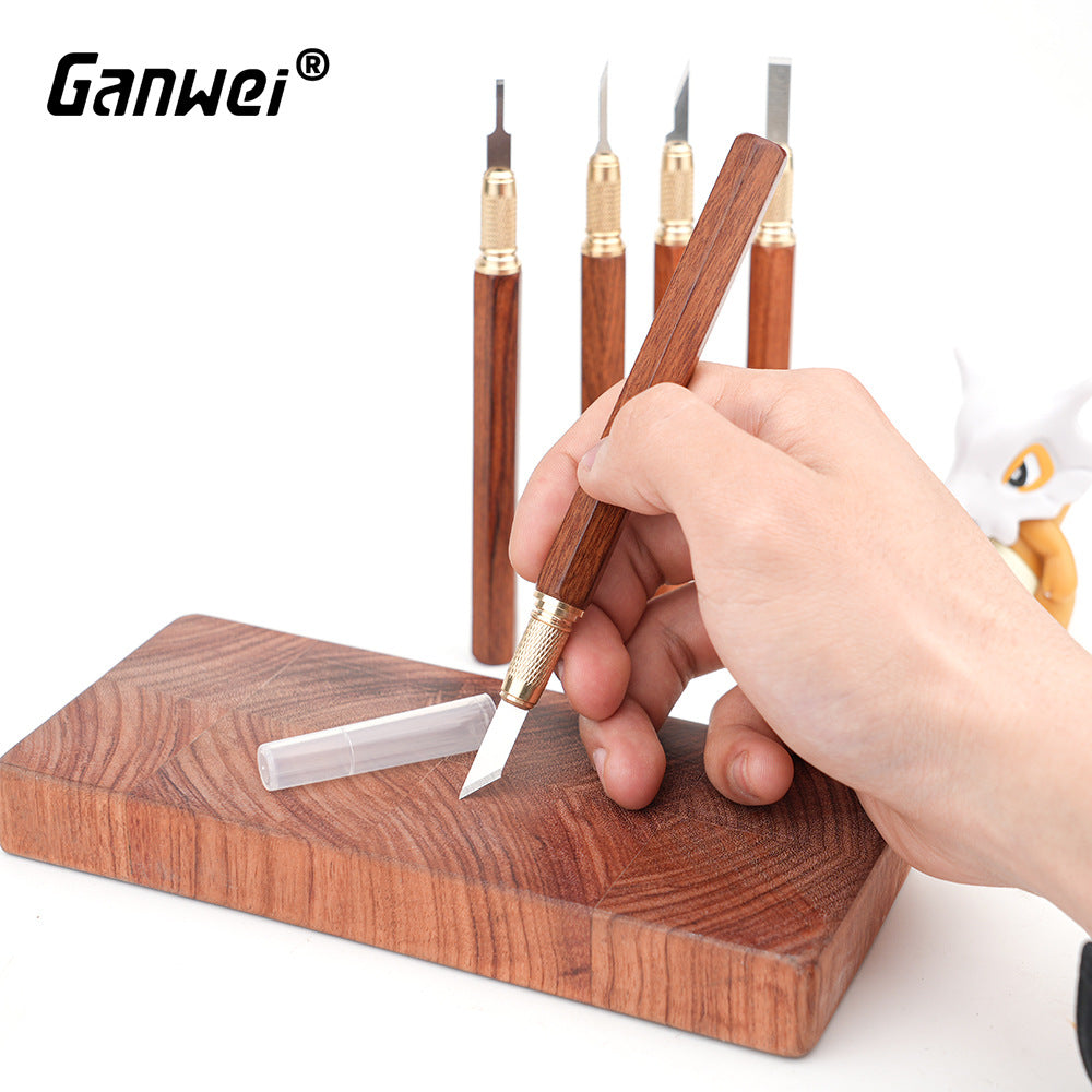 LinkMejor MG0-000-0073F Model Carving Knife High Carbon Steel Blades Brass Beech Wood Handle Precision Craftsmanship Art Tool