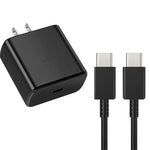 PD45W 1-Port USB PD Charger USB-C Fast Charging Wall Charger Adapter EU Plug US Plug with 1M Type-C to Type-C Cable