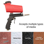 Portable Gravity Pneumatic Sandblasting Gun 90psi High-Pressure Adjustable Flow Large Capacity Versatile for Small Air Blasting & Derusting