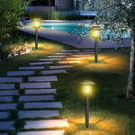 Elfeland 2Pcs/4Pcs Solar Pathway Light Auto Operation Waterproof IPX4 Long Duration Efficient Solar Panel Charging for Outdoor Garden Landscape Lighting