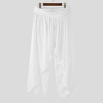 LinkMejor Mens Deconstructed Solid Color Layered Pant Fashion Comfortable Elastic Waist Trousers for Men