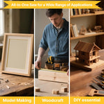 4pcs Hand Saw Set Wood Cutting Kit Precision Miter Box 3 Replaceable High Carbon Steel Blades Hardwood Softwood MDF PVC Drywall Carpentry DIY Furniture Making