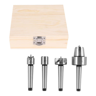 MT1 MT2 Wood Lathe Drive Spur Cup Set High Precision 0.005mm Accuracy 45 Steel Construction Includes Spur Driver Center Cupped Dead Center Liver Center for Wood Metalworking