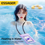 ESSAGER ES-FSD04 Waterproof Phone Pouch IPX8 Waterproof Case Universal Touchscreen Compatible Underwater Photography Dry Bag for Pool Beach Boating Travel Accessories