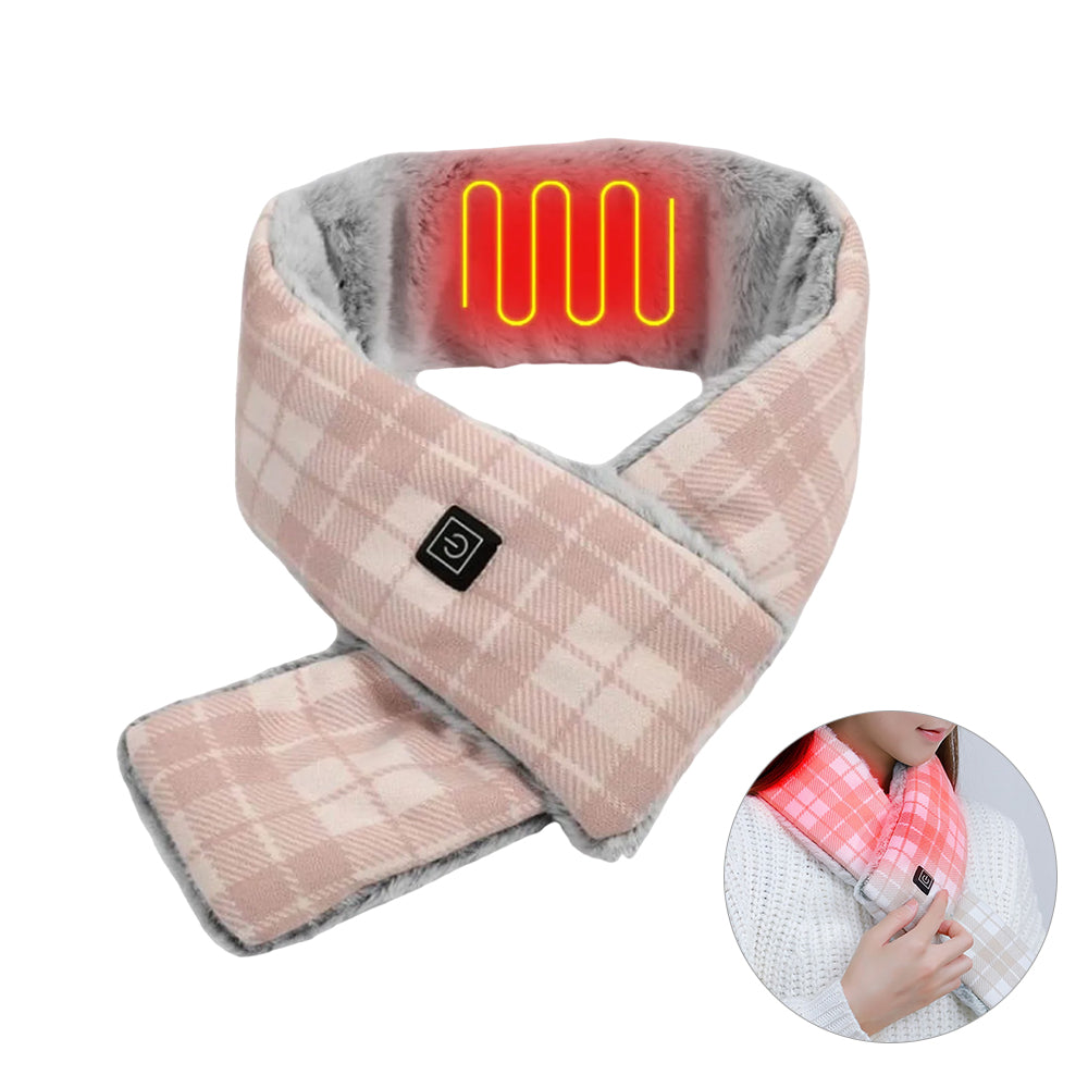 LinkMejor Electric Heating Scarf USB Powered Fast Heating Adjustable Temperature Washable Soft Fabric Warm Neck Wrap Comfortable Winter Warmer Thermal Scarf