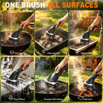 Tevorex Electric Double-Head BBQ Grill Cleaning Brush 500/600 RPM 2 High Speed Modes 2500mAh Long Battery Cordless Rechargeable Brush Cleaner for Kitchen Camping