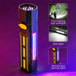 Multi Light Source 250LM Portable LED Flashlight with Side Light USB Rechargeable Strong Light Outdoor Portable LED Torch Maintenance Light for Camping Outdoors Home Emergency