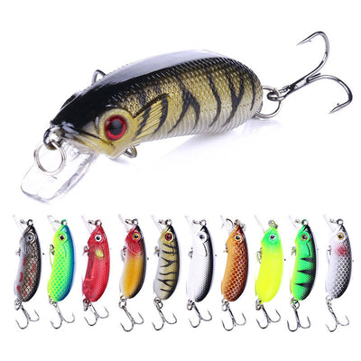 LinkMejor 10PCS Slow Sinking Minnow Fishing Lures 7g Wobbler Crankbait Artificial Hard Bait for Bass Trout Pike