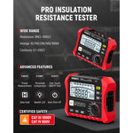 EU US Direct KAIWEETS KE1000 Insulation Resistance Tester 3MΩ to 100GΩ 750V AC 1000V DC Multimeter with DAR PI Auto Calculation for Industrial Testing