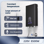 Tevorex 220V 8500W Touch Screen Instant Electric Water Heater AI Voice Control Constant Temperature Variable Frequency Shower Kitchen Fast Heating