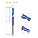 1/4 Inch Shank YK20 Alloy CNC Router Bit Spiral Design Nano Coated Cutter for Aluminum Brass ABS Acrylic HDPE High Precision 35 Degree Angle