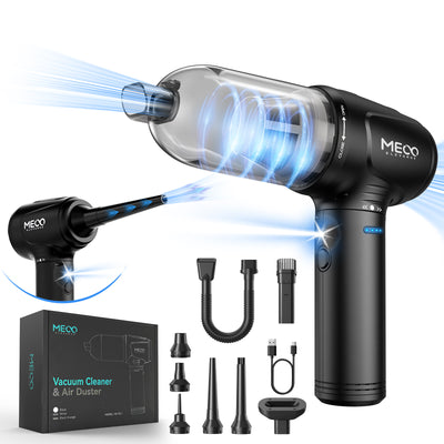 LinkMejor ELEVERDE 4-in-1 Wireless Air Duster & Vacuum Cleaner | 6000mAh Long Battery & Type-C Fast Charging | 3-Gear Adjustable Power (Max 16KPa Suction) | for Computer, Car, Pet Hair Cleaning | with LED Light & Power Display