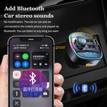 Dual Display Car bluetooth V5.0 FM Transmitter 20W PD + QC3.0 USB Car Charger 7 Colors RGB Backlit Light HiFi Music MP3 Player