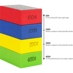 Diamond Sanding Pads 4pcs Grit 60 100 200 400 Wet and Dry Tile Glass Wood Metal Polishing Tools Grinding Blocks Round Edges Smooth Finish