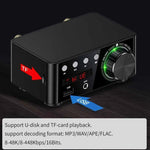 bluetooth Digital Power Amplifier D-Class Mini Amplifier HiFi Sound MP3 Player Lossless Player Mini Audio Hifi Bluetooth 5.0 Power Class D Amplifier Tpa3116 Digital Amp 50Wx2 Home Audio Car Marine USB/AUX IN