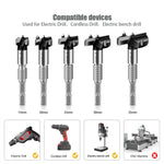 5PCS 7mm Shank Hinge Boring Drill Bit Woodworking Hole Opener 15mm 20mm 25mm 30mm 35mm Cutting Diameter