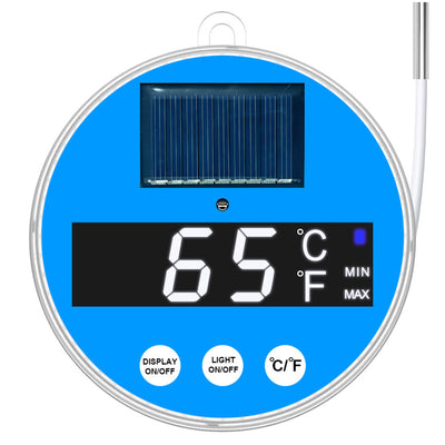 Solar Powered Floating Pool Thermometer Digital LED Display With 3-Color Temperature Light C/F Switchable For Swimming Pools Hot Tubs Spas