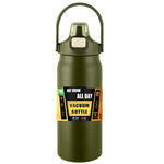 1500ml Large Capacity Portable Thermos Bottle with Straw, 304 Stainless Steel, Thermal Mug, Cup, Coffee Cup, Sports Flasks, Cold and Hot Water Bottle