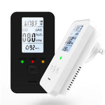 4 in 1 Gas Alarm Methane Carbon Monoxide Temperature Humidity Monitor High Decibel Warning LCD Display Plug and Play Safety Device