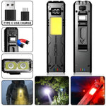 Bikight DC01 800LM 200M Super Bright LED Flashlight Rechargeable LED+COB Floodlight Magnetic Back Clip Portable Work Light for Outdoor Hiking Camping