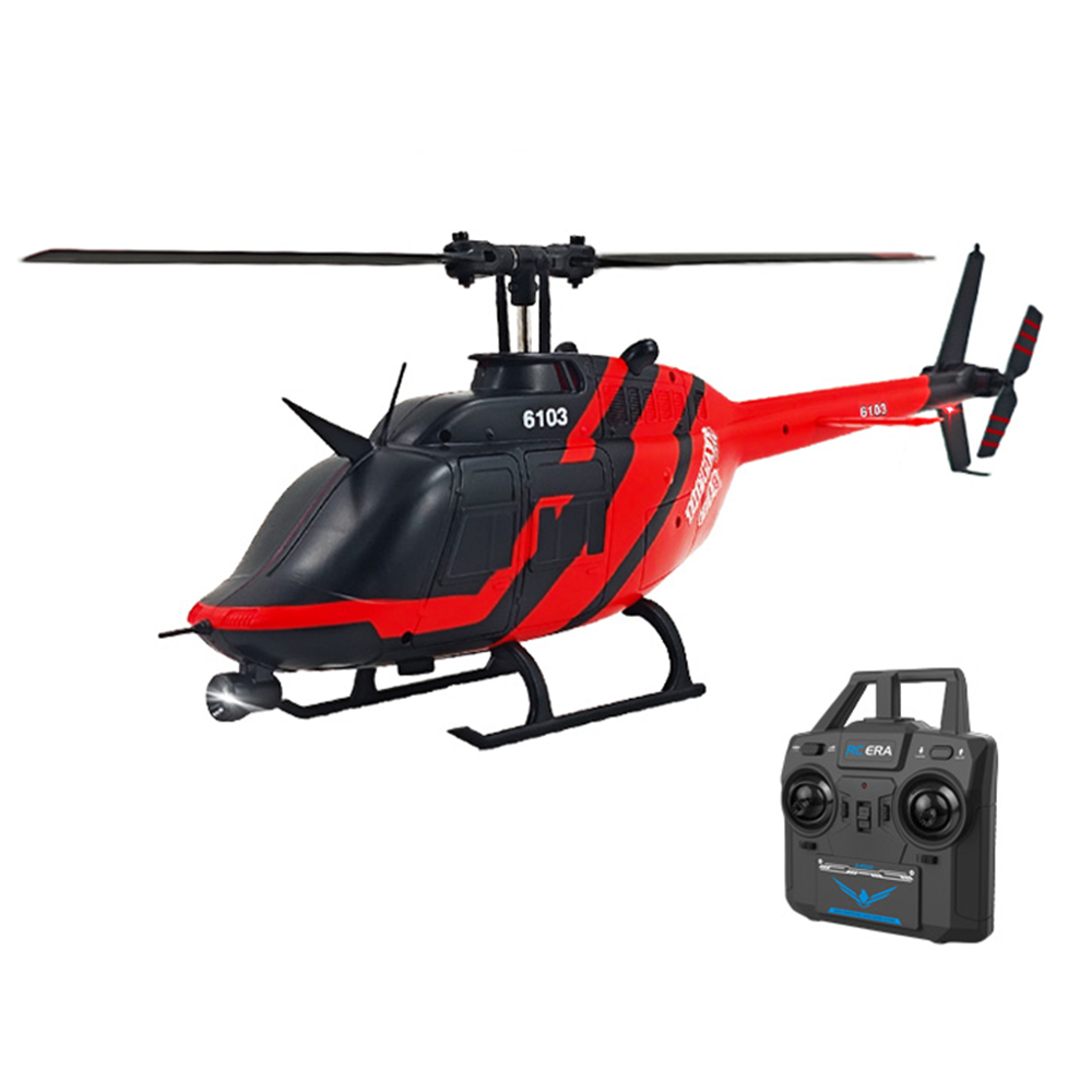 LinkMejor & RC ERA C138 Bell 206 2.4G 6CH 6-Axis Gyro 1:33 Scale Altitude Hold Flybarless RC Helicopter RTF