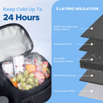 LinkMejor Backpack Cooler Insulated 36 Cans w/ Insulating Cover, Upgraded Leakproof Soft Cooler Backpack 2 Compartment for Camping Hiking Picnic Beach
