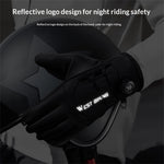 WEST BIKING Self-locking Cycling Gloves Windproof Warm Fleece Sports Gloves Waterproof Flip-on Touchscreen Non Slip Skiing Gloves