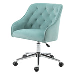 LinkMejor Velvet Office Chair Cute Vanity Chair with Wheels for Bedroom Upholstered Task Chair for Home Office