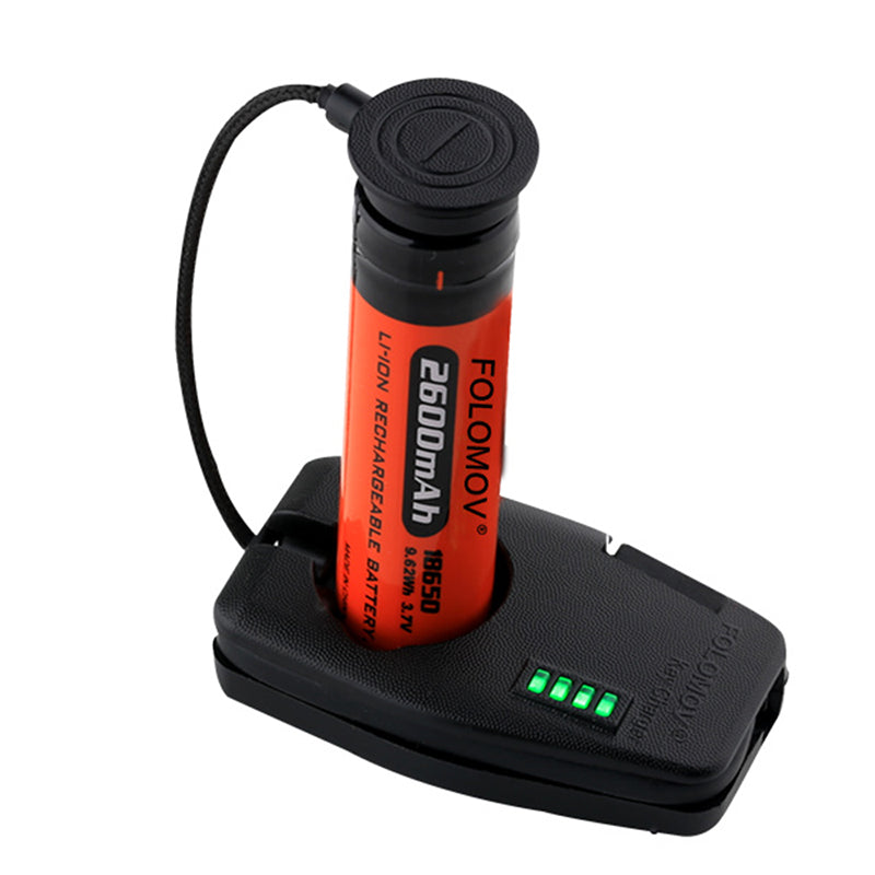 LinkMejor Portable USB Charging Charger for 21700 20700 18650 Li-ion Battery Indicator Magnetic Key Charger