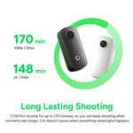 LinkMejor C100 Pro Action Camera 4K 30FPS 20MP 120° Wide Angle 5GHz WiFi 30m Waterproof Case Type-C Mini Sports Camera