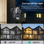 3MP+3MP Dual Lens WiFi Security Camera 5X Zoom Dual Screen PTZ Camera  ICSEE APP Outdoor Auto Tracking Color Night Vision AI Human Detection Two-Way Audio IP66 Waterproof Surveillance Camera