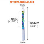 1pc DLC Coating Milling Blade Solid Carbide Bearing Guided Trim Bit 2 Flutes Spiral Flush Trim 8MM Shank Woodworking End Mill