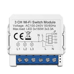 Tuya WiFi Smart Switch Module 1/2/3/4CH Supports 2 Way Control App Remote Control DIY Light Switch Module 100-240V Work with Alexa Google Home